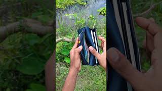 Genuine Leather Long Wallet - Royal Blue Edition