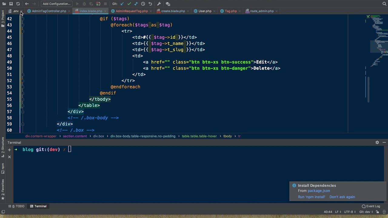 Xây dựng Blog cá nhân bằng laravel - Bài 11 Hiển thị danh sách tag