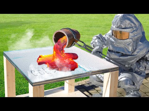 What happens if you pour LAVA on Liquid Nitrogen + GLASS?