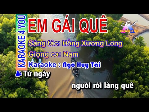 Karaoke EM GÁI QUÊ Tone Nam Nhạc Sống ✔️ | #k4y #egq