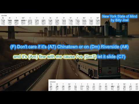 New York State of Mind (no capo) by Billy Joel play along with scrolling guitar chords and lyrics