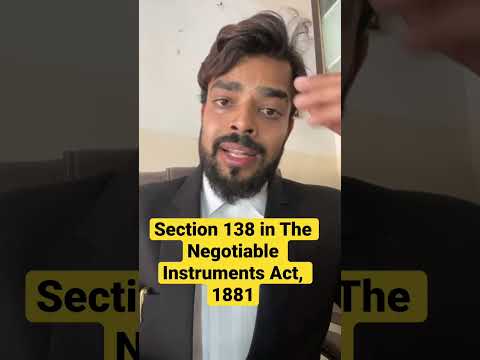 Section 138 in The Negotiable Instruments Act, 1881 #law #advocate #crime #crpc #cricketlover