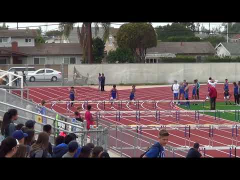 VarB 110m Hurdles vs Fountain Valley 3-21-18 - Los Alamitos Boys