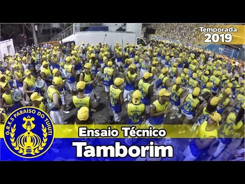 Paraíso do Tuiuti 2019 - Bateria no ensaio técnico (Tamborim) - Apoteose ao vivo - #ET19