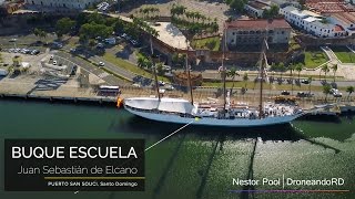 Vista Aerea del Buque Escuela Juan Sebastián de Elcano en Santo Domingo
