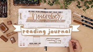 November Reading Journal | Using Only Washi Tape and Stamps | Book Journal Plan with Me