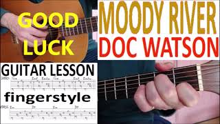 MOODY RIVER - DOC WATSON fingerstyel GUITAR LESSON