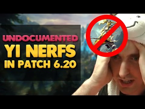 Patch 6.20 - Undocumented Master Yi Nerfs