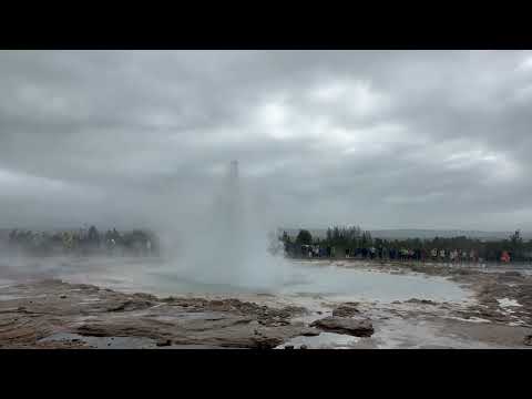 The Strokkur Geysir in the Haukadalur Geothermal Area, Iceland's Golden Circle