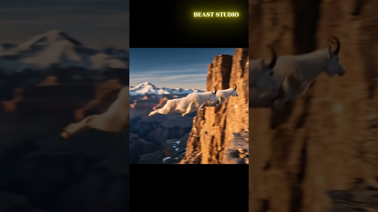 Mountain Goats Have NO CHILL! 🐐💨 Watch This Jump! #shorts