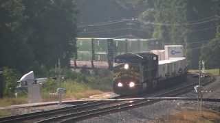 preview picture of video 'Norfolk Southern 220 EB Intermodal w/ KCS Power! Lithia Springs,Ga 09-11-2013© HD'