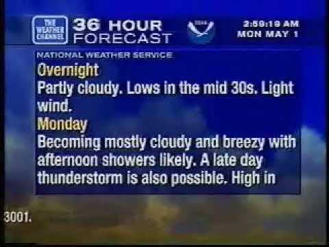 WeatherStar XL from Fulton New York (May 1, 2000 @ 2:58am) + classic weather here is way too cold