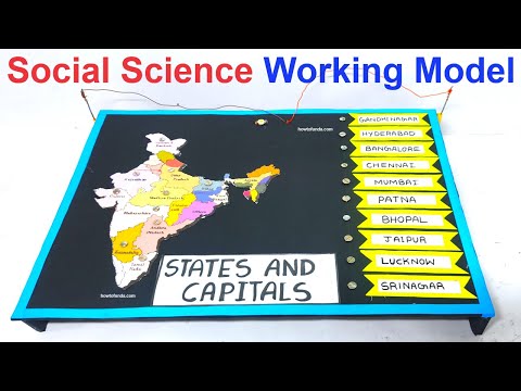 social science project working model on India states capitals name SST diy easy howtofunda