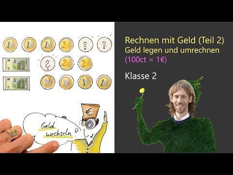 [Klasse 1+2]: Rechnen mit Geld Teil 2 (Euro und Cent legen + umrechnen): Geld wechseln