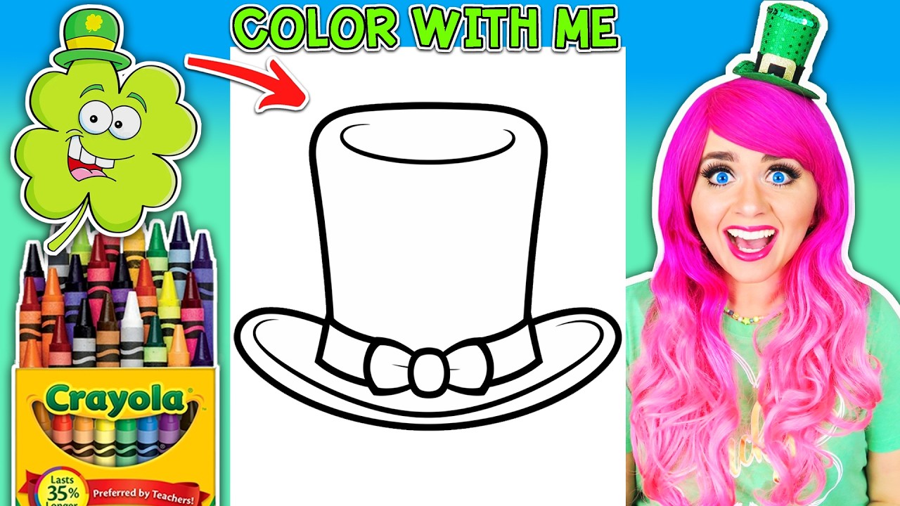 Color a Leprechaun Hat | Lucky Leprechaun St. Patrick's Day Coloring Book | COLOR ALONG WITH KIMMI