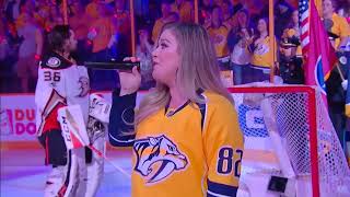 Kelly Clarkson sings The National Anthem at the Nashville Predators Game 2017 HD