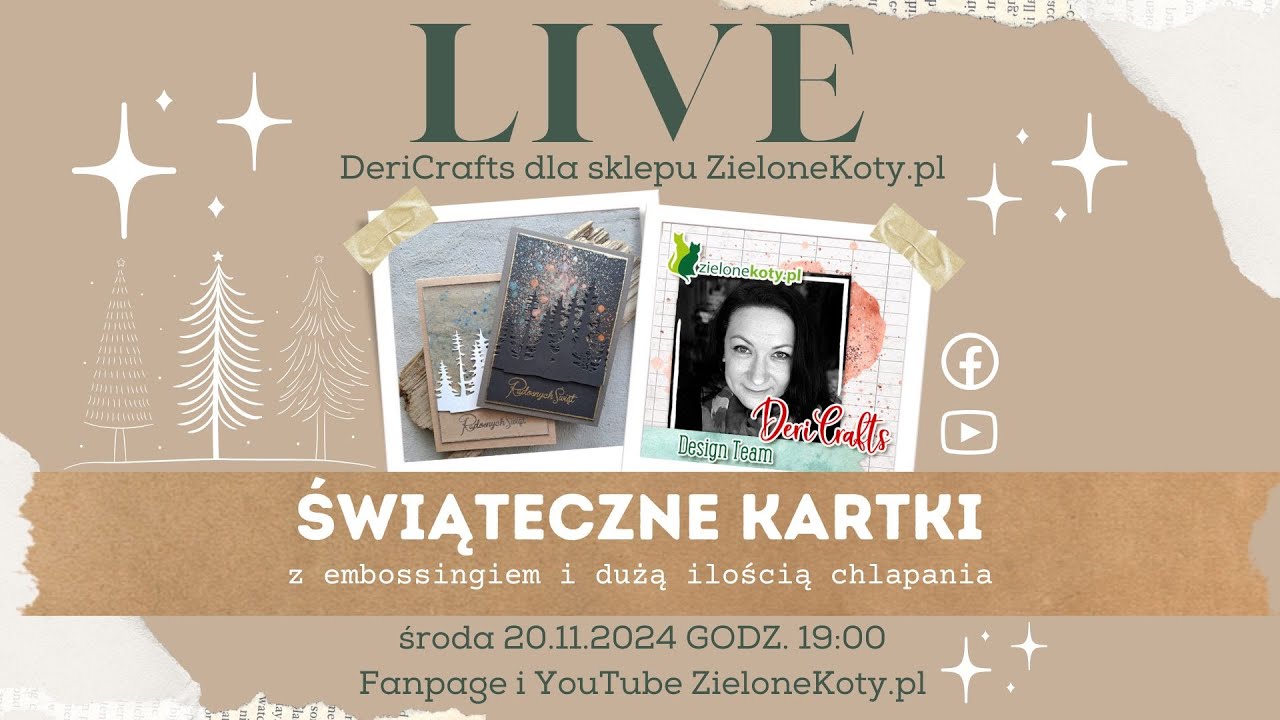 Kartki świąteczne z transmisji LIVE | DeriCrafts