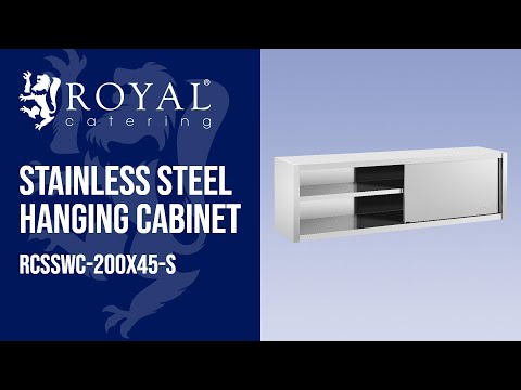 video - Stainless Steel Hanging Cabinet - 200 x 45 cm - Royal Catering - 30 kg