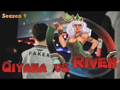 Faker - Qiyana vs Riven Mid - KDA 9/4/8 LoL Season 9 KR Ranked - League of Legends Replay