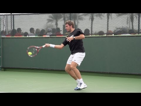 Stanislas Wawrinka Forehand In Super Slow Motion - Indian Wells 2013 - BNP Paribas Open