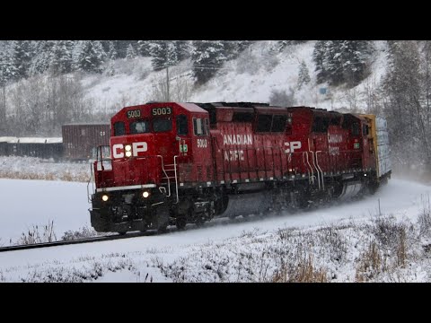 DUAL SD30C-ECO's!!!! CP 5003 and CP 5011 lead CP A19 South At Nicholson, British Columbia