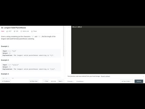Longest Valid Parenthesesleetcode Hard Python Solution