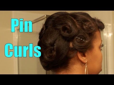 Pin Curls on Flat Ironed Hair