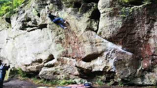 Video thumbnail of Monk Life, 8b+. Kyloe Woods