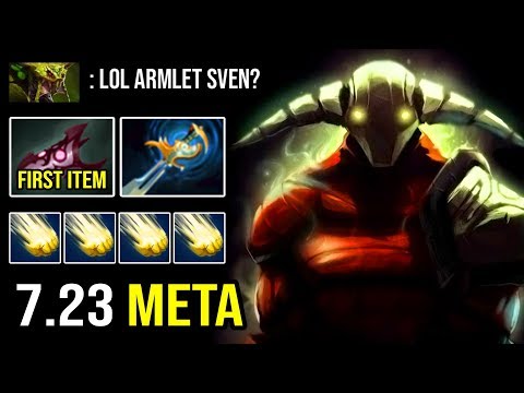 NEW 7.23 META SUPER SVEN First Item Armlet Mind Blowing DMG Instant Deleted ALL 25Min GG DotA 2