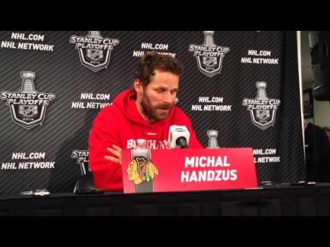 Michal Handzus chats his game winning goal and 7-minute stretches without a whistle