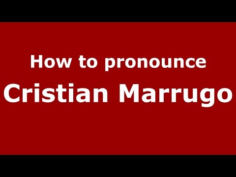 How to pronounce Cristian Marrugo (Colombian Spanish/Colombia)  - PronounceNames.com