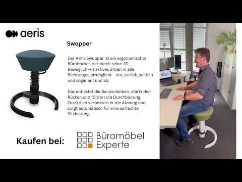 🪑 Aeris Swopper – Ergonomischer Hocker mit 3D-Aktiv-Sitz und Federung