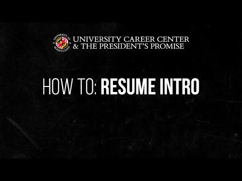 Resume How-To Guide | University Career Center & The President's Promise