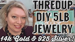 14K GOLD ❤️ 925 STERLING SILVER ❤️ Thredup DIY 5lb Jewelry Jar Rescue Box Unboxing! #jewelryjar