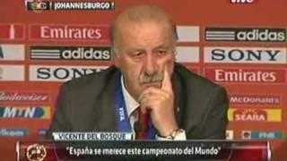 Del Bosque interview after Spain win World Cup for the first time (Spain 1 Holland 0)