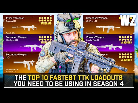 WARZONE: The TOP 10+ FASTEST TTK Loadouts of Season 4... Deadly Meta! (WARZONE Best Setups)