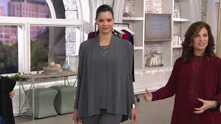 Susan Graver Artisan Liquid Knit Cardigan and Tank Set on QVC