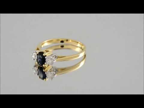 18ct Gold Diamond And Sapphire Trilogy Ring - D1778