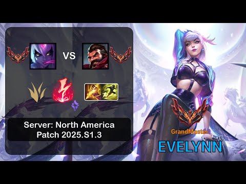 Evelynn Jungle vs Graves - NA GrandMaster - Patch 25.S1.3