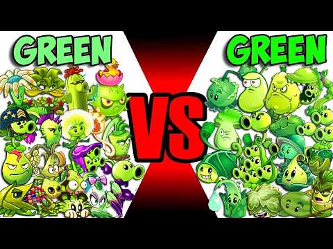All GREEN Plants 50% vs 100% - Who Will Win? - Pvz 2 v12.2.1 Team Plant vs Team Plant