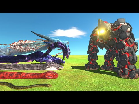Snake of Evolution VS Golem of Evolution - Animal Revolt Battle Simulator