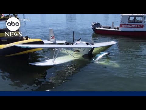 2 rescued after seaplane submerges