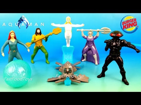 2018 AQUAMAN BURGER KING JR KIDS MEAL TOYS DC COMICS FULL SET 6 McDONALD'S SPIDERMAN HAPPY MEAL TOYS