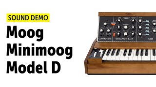 Video thumbnail for Moog MiniMoog Model D Reissue Sound Demo (no talking) by Bonedo Synthesizers