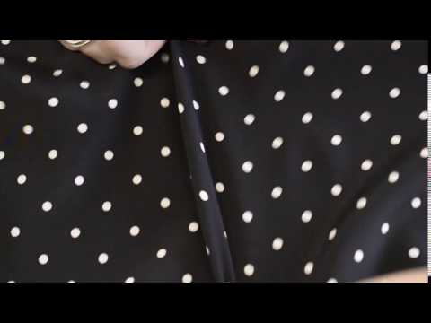 ТКАНЬ БЛУЗОЧНАЯ ЧЕРНОГО ОТТЕНКА В БЕЛЫЙ ГОРОХ