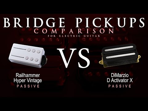 Railhammer HYPER VINTAGE vs DiMarzio D ACTIVATOR X - Passive Bridge Guitar Pickup Comparison Demo