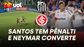 GOL DE NEYMAR! CAMISA 10 CONVERTE PÊNALTI E EMPATA PARA O SANTOS CONTRA O INTERNACIONAL