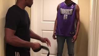 Walking past your parents when you know you in trouble