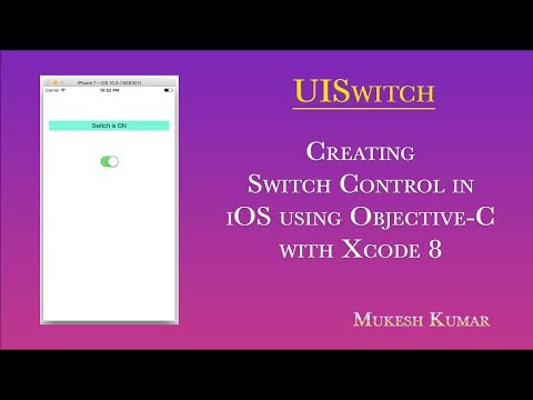 How to implement Switch control in iOS using Objective-C with Xcode 8