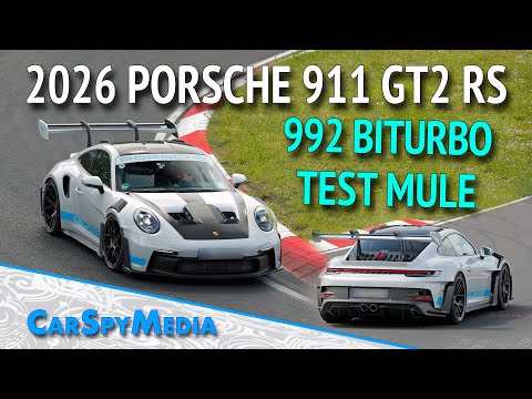 2026 Porsche 911 GT2 RS 992 Biturbo Engine-Test-Mule Based On GT3 RS Caught Testing At Nürburgring